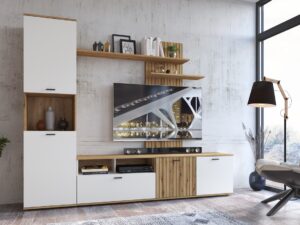 Ersa Szekrénysor - Világos tölgy / Fehér