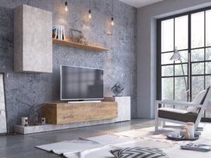 Rimini Szekrénysor - Világos gesztenye / Világos beton